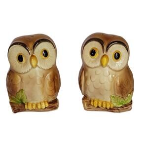 Vintage Otagiri Owl Salt Pepper Shakers 1981 Autumn Owl Retro 80s Fairycore READ